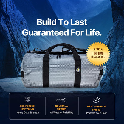 North Star Sports Large Duffle Bag for Travel & Heavy Duty Gym Bag | Foldable & Weatherproof Tactical Gear Bags for equipment, or as Carry on Travel Duffel Bags (8"X 8", 14 Liter, Pacific Blue)