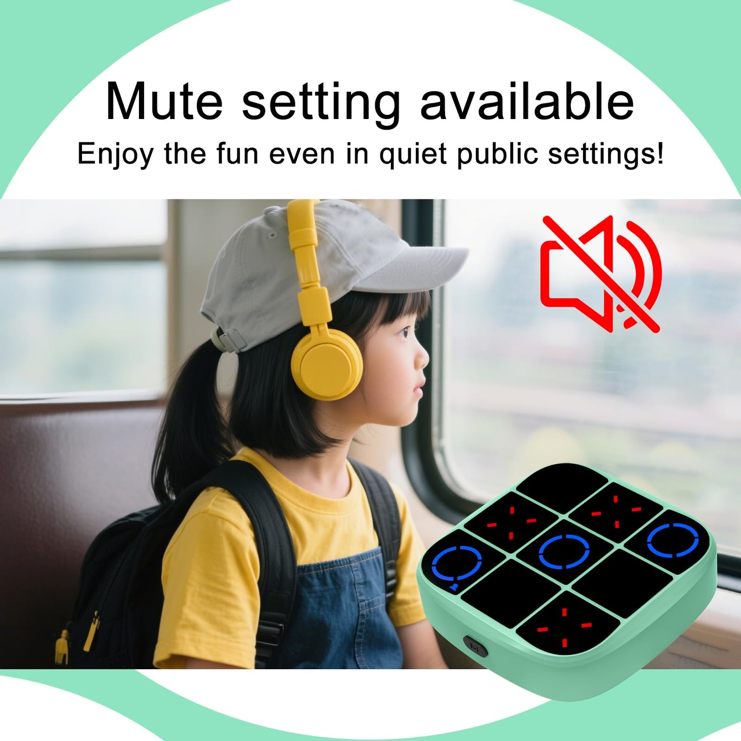 Tic-Tac-Toe Bolt Game, 4-in-1 Handheld Puzzle Games Console, Electronic Tic-Tac-Toe Game for Educational and Memory Growth, Portable Travel Games for Car Ride, Board Games for Kids and Adults (Cyan)