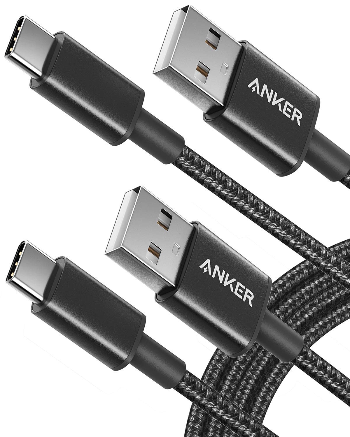 Anker USB to USB C Cable [2 Pack, 6FT], USB A to USB C Charger Cord for Samsung Galaxy S10 S10+, LG V30, Beats Fit Pro and More (USB 2.0, Black)