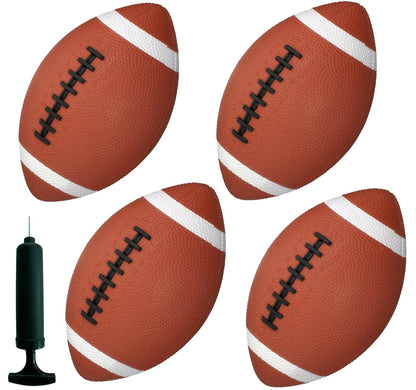 AppleRound 6.5-Inch Toy Footballs for Toddlers and Kids - Pack of 4 Balls with Pump