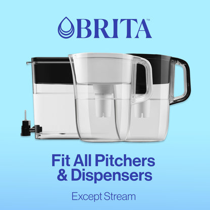 Brita Plus Water Filter, BPA-Free, High-Density Replacement Filter for Pitchers and Dispensers, Reduces 2x Contaminants*, Lasts Two Months or 40 Gallons, Includes 4 Filters