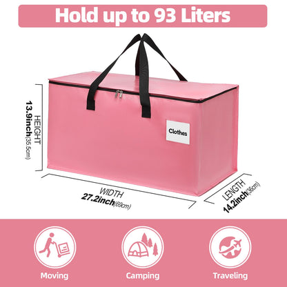 YEUEYS Extra Large Moving Bags with Zipper - Heavy Duty Tote for Packing Clothes, Durable Storage Bin Organizer, Multipack Set