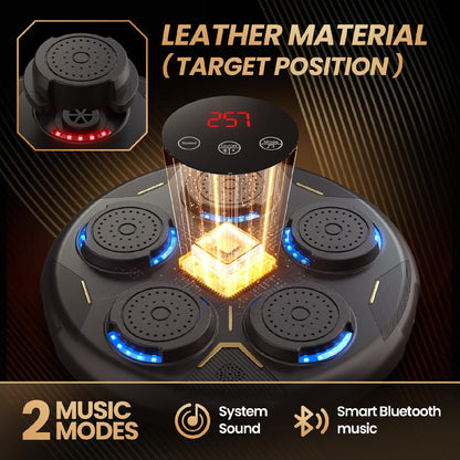 Music Boxing Machine, Boxing Machine Wall Mounted Music with Gloves, Smart Bluetooth Boxing Equipment, Boxing Music Workout Machine
