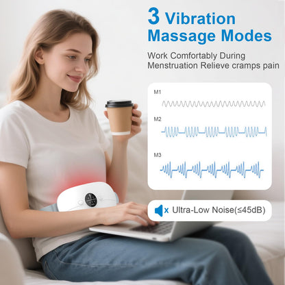 Heating Pad for Period Cramps, 3 Heat Levels and 3 Massage Modes, Portable Heated Pad for Menstrual Cramps Relief, Electric Heat Belt Gifts for Her, Cordless Back Belly Heated Belt for Women and Girl