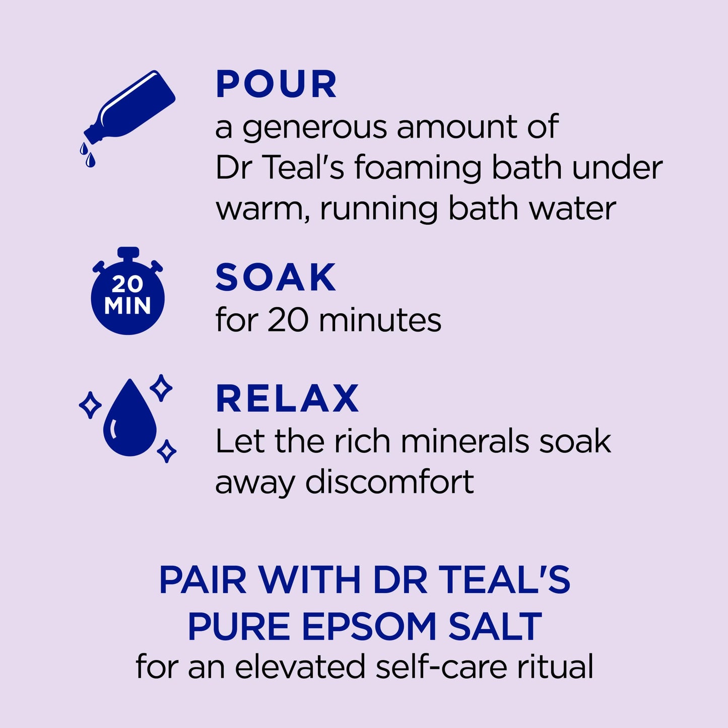 Dr Teal's Foaming Bath with Pure Epsom Salt, Soothe & Sleep with Lavender, 62.5 fl oz