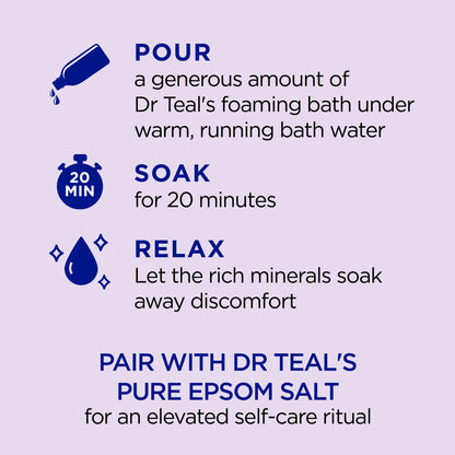 Dr Teal's Foaming Bath with Pure Epsom Salt, Soothe & Sleep with Lavender, 62.5 fl oz
