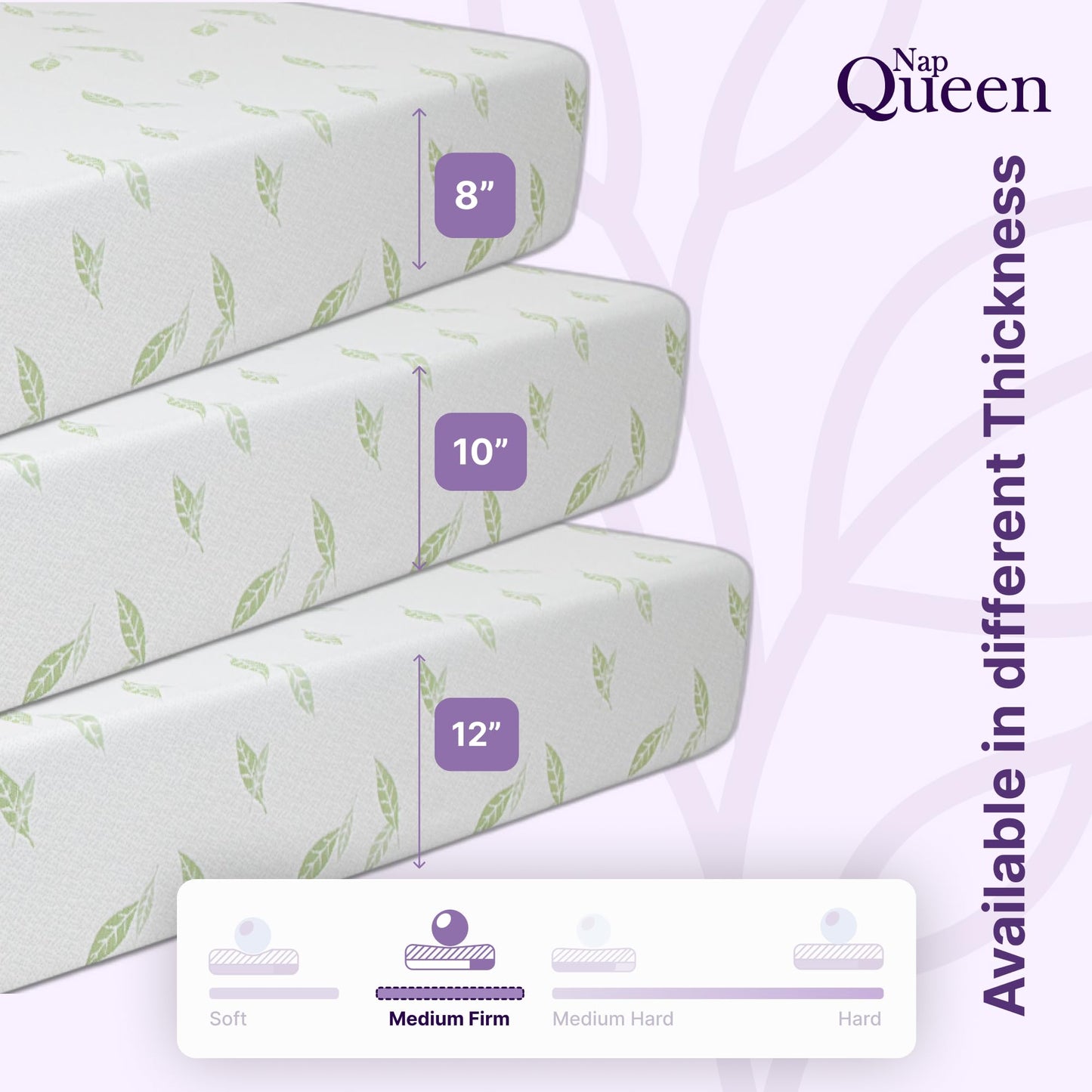 NapQueen Full Size Mattress, 12 Inch Anula Green Tea Infused Memory Foam Mattress, Full Size Mattress Bed in a Box, CertiPUR-US Certified Mattress