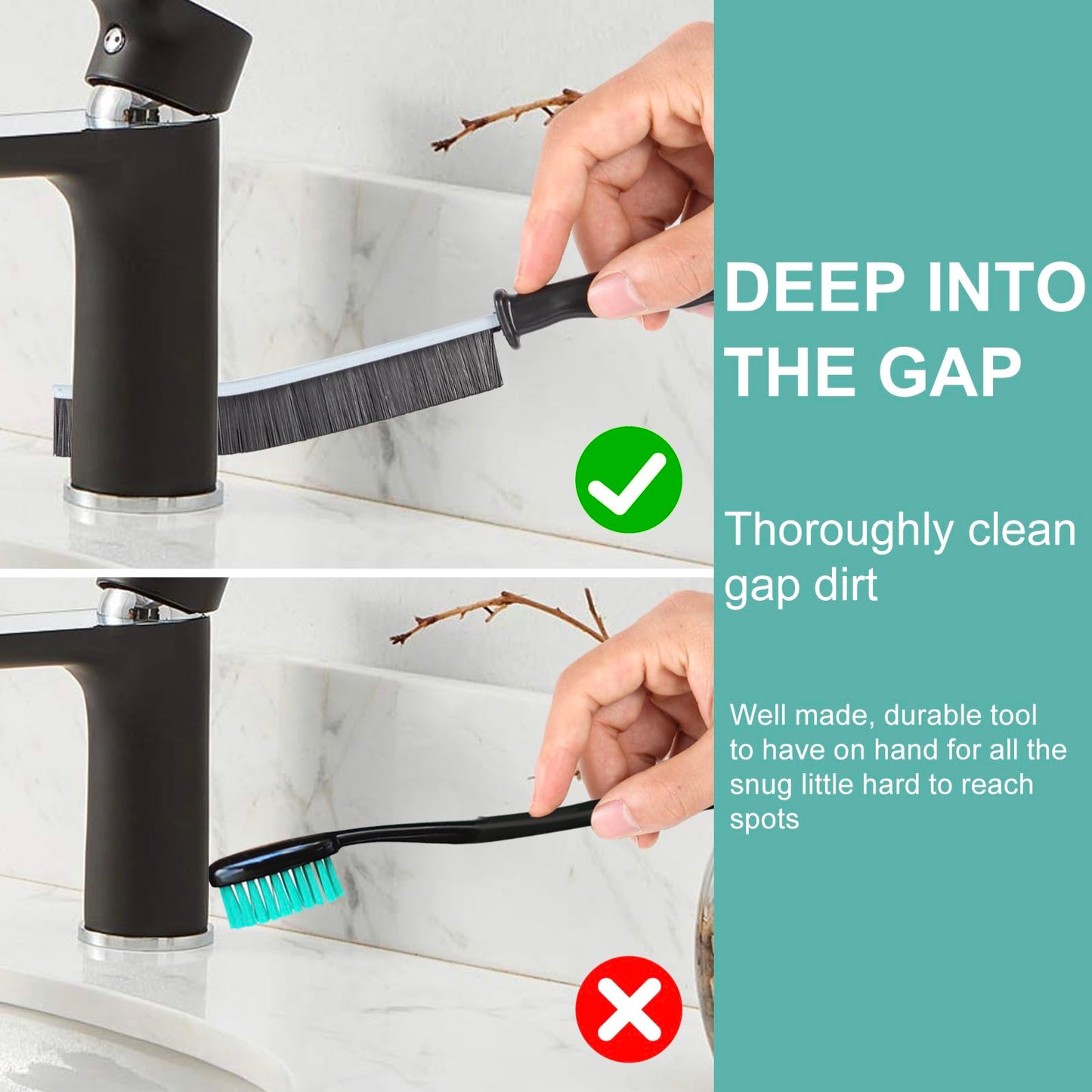 Crevice Cleaning Brush，Hard-Bristled Grout Brush，2024 New Multifunctional Gap Cleaning Brush Tool，Dead Corners Brushes for Bathroom Kitchen Tiles Window Door Slots，3pcs