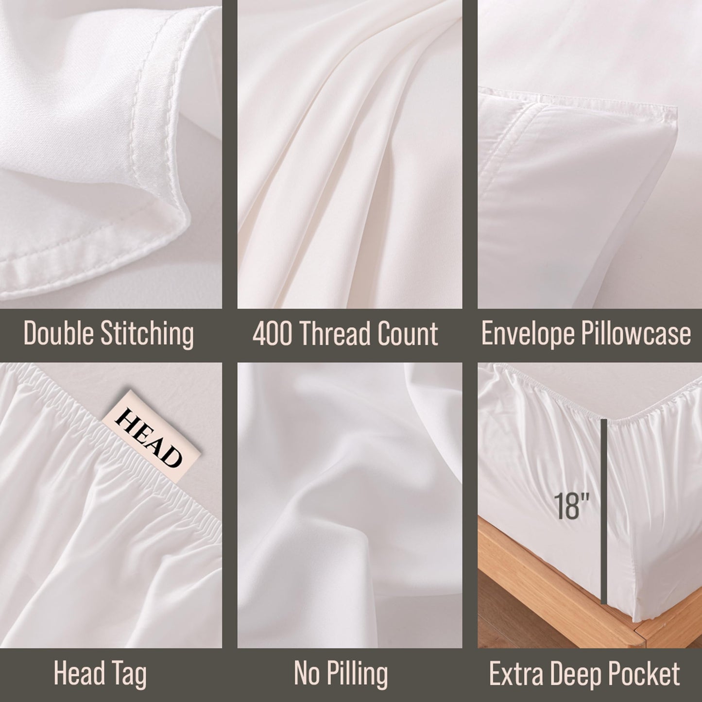 Bella Coterie Luxury Bamboo Viscose Queen Size Sheet Set | 100% Organically Grown | Ultra Soft | Cooling for Hot Sleepers | 18" Deep Pocket [White]