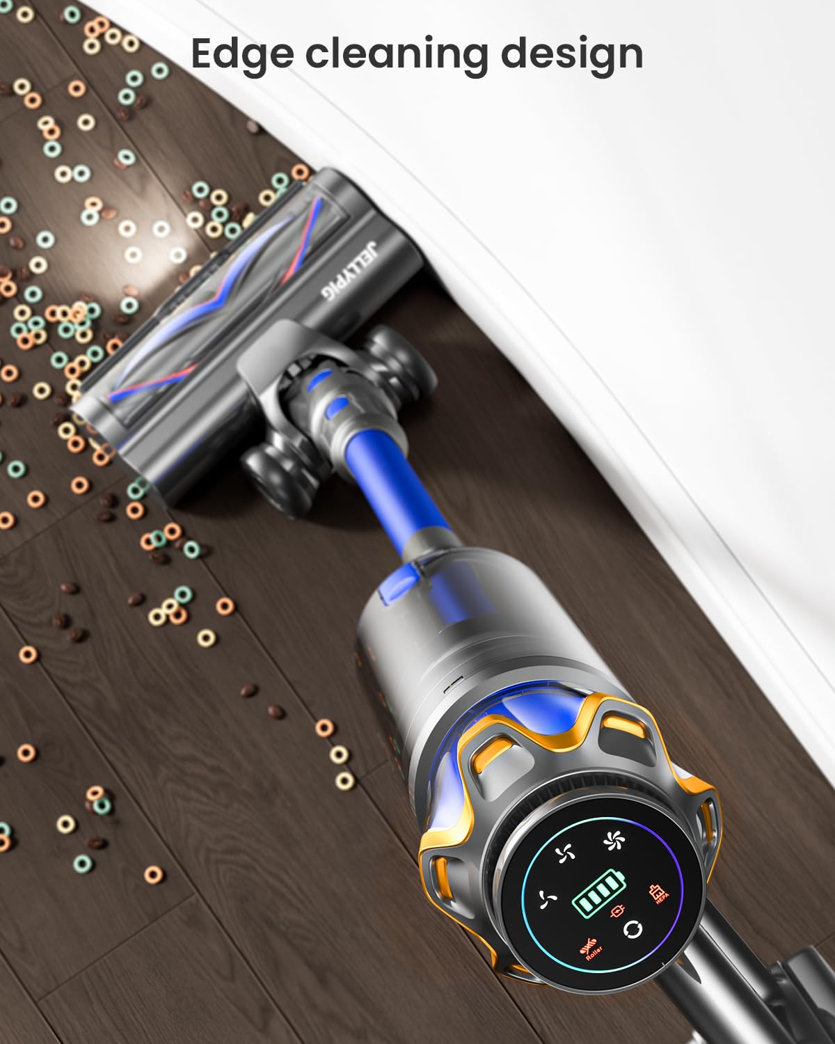 Cordless Vacuum Cleaner, Upgraded 650W 55KPA 70Mins Cordless Stick Vacuum Cleaner with Self-Standing and Touch Screen, Anti-tangle Wireless Vacumm, Vacuum Cleaners for Home/Pet Hair/Carpets/Floors