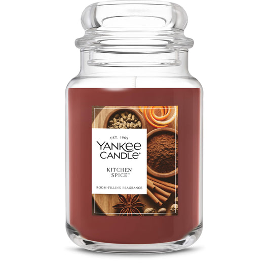 Yankee Candle Kitchen Spice, Holiday Scented Candle, 22oz Large Jar with up to 150 Hour Burn Time, Giftable