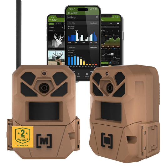 Moultrie Edge 3 Cellular Trail Camera - 2 Pack - 40MP HD Photo Capture - 1080p Low-Glow Flash - GPS - Multi-Carrier Auto-Connect - Built-in Memory - 0.5s Trigger Speed - AI Buck Detection