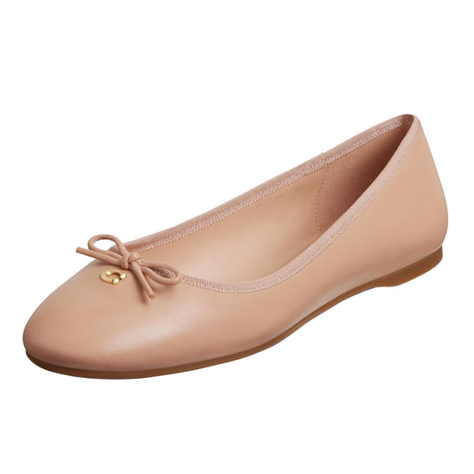 Coach Women's Abigail Leather Ballet Flat, Beechwood, 7.5