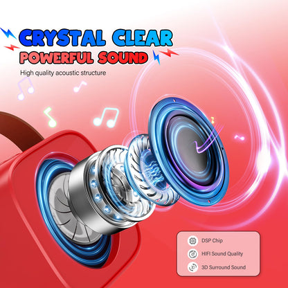 Mini Karaoke Machine Toys Gifts: Kids Toys Easter Birthday Gifts for 4 5 6 7 8 9 Years Old Girl Boy LED Portable Bluetooth Speaker with 2 Wireless Microphone Girl Boy Kid Adult Gift Toy Age 3-12+