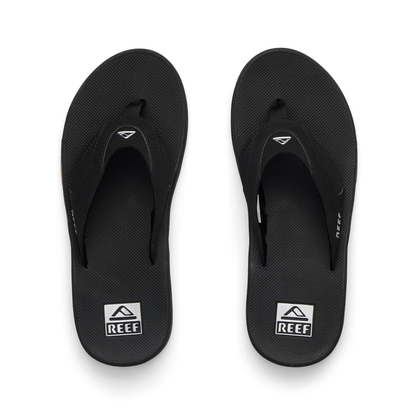 Reef Fanning Mens Bottle Opener Flip Flop, Arch Support, Durable Outsole, Water Friendly, Black/Silver, 10