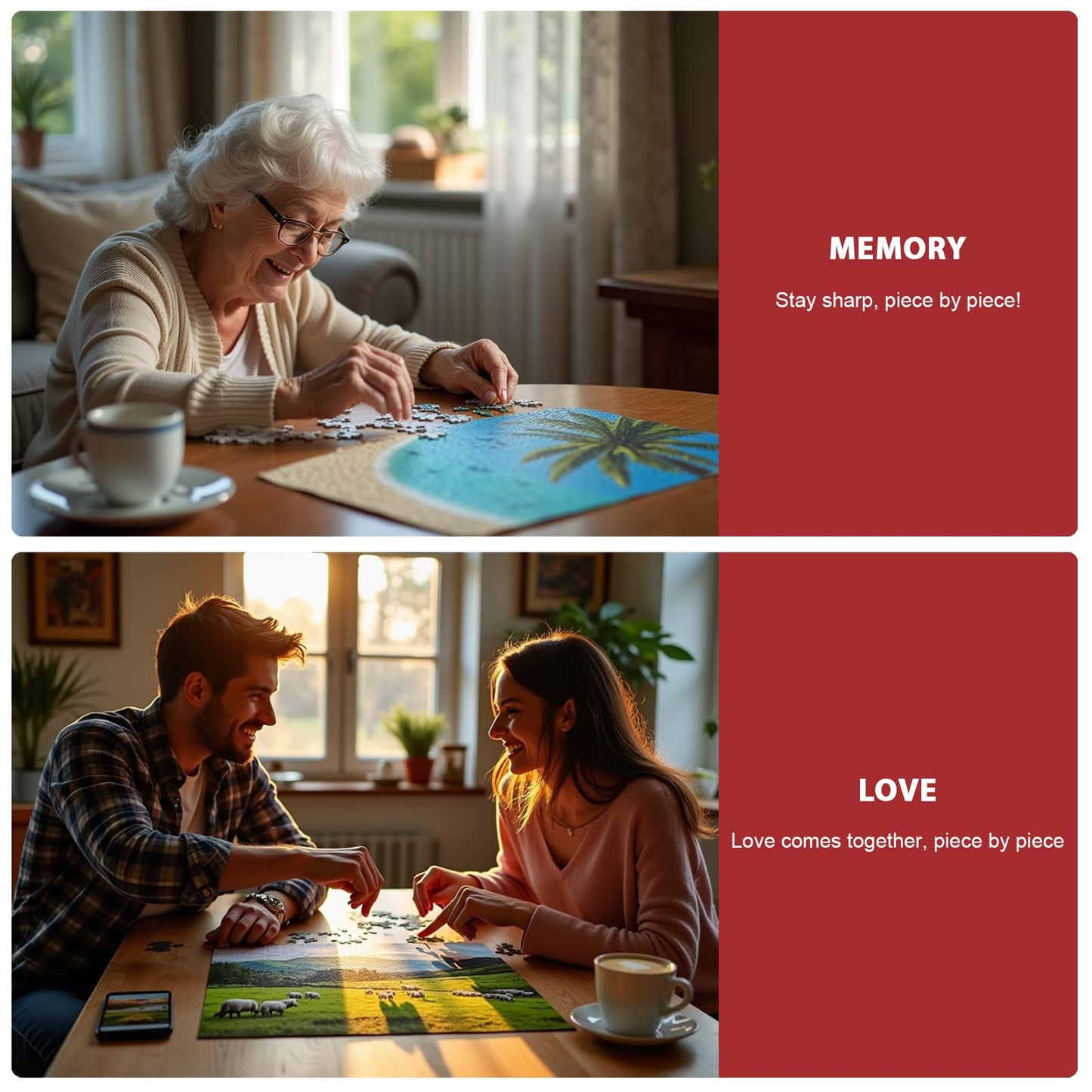 Pixlora Puzzles for Adults 1000 Pieces, 2 Pack Lake and Night View Jigsaw Puzzles, Nature Theme, Challenging Puzzles for Game Night, Perfect for Nature Lovers