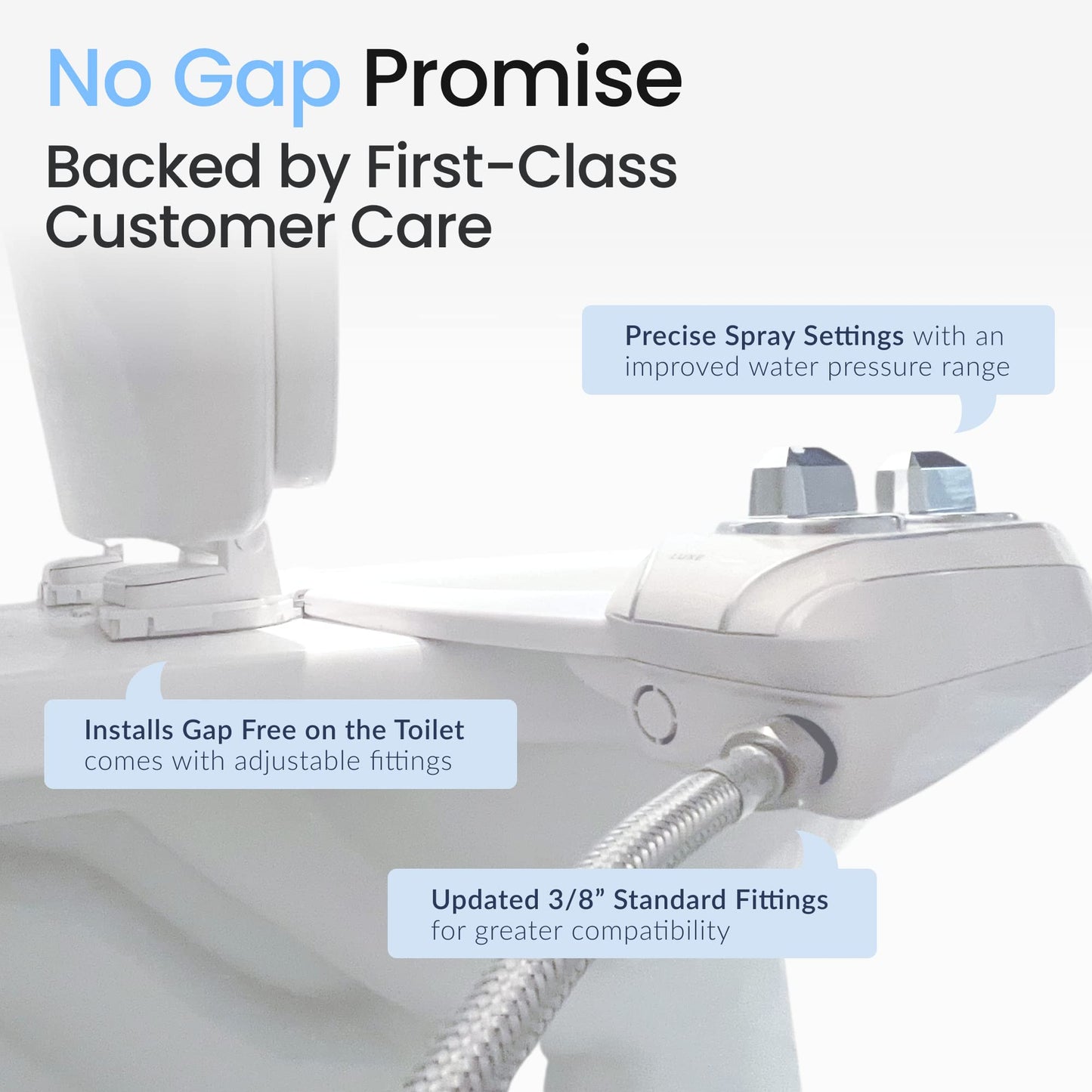 LUXE Bidet NEO 320 Plus - Patented Bidet Attachment for Toilet Seat, Innovative Hinges to Clean, Slide-in Install, Advanced 360° Self-Clean, Warm, Dual Nozzles, Feminine & Rear Wash (Chrome)