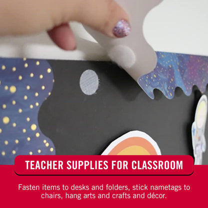 VELCRO Brand Dots with Adhesive | 250pk, White | Small 1/2 Inch Circles | Sticky Back Round Dots for Secure Mounting in Office, School or Home (VEL-30867-AMS)