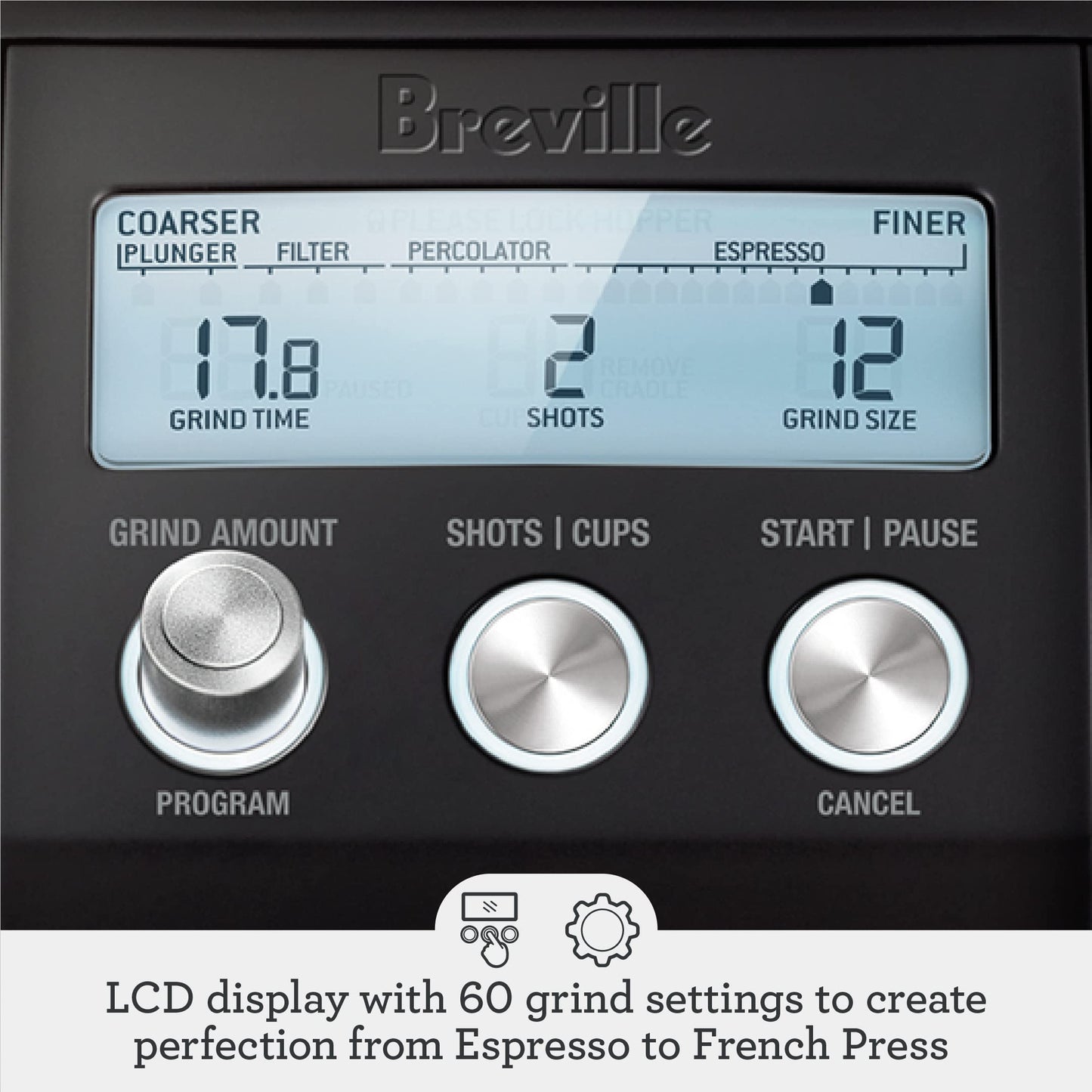 Breville Smart Grinder Pro BCG820BTR, Black Truffle