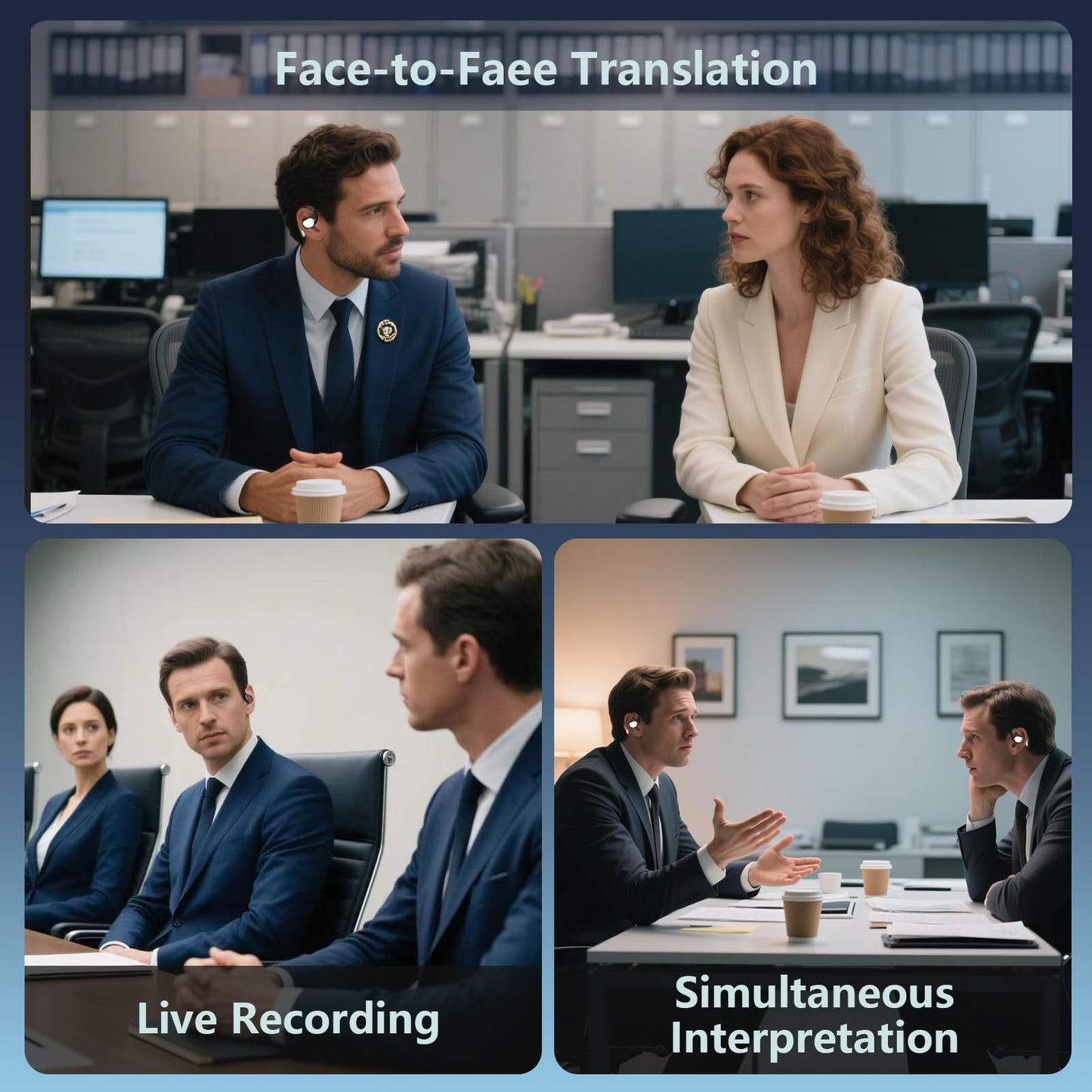 AI Translation Earbuds Real Time, 3-in-1 Translator Earbuds 144 Languages & Accents, Audifonos Traductores Inglés Español, Open Ear Wireless Ear Buds Bluetooth with Charging Case fit iOS & Android