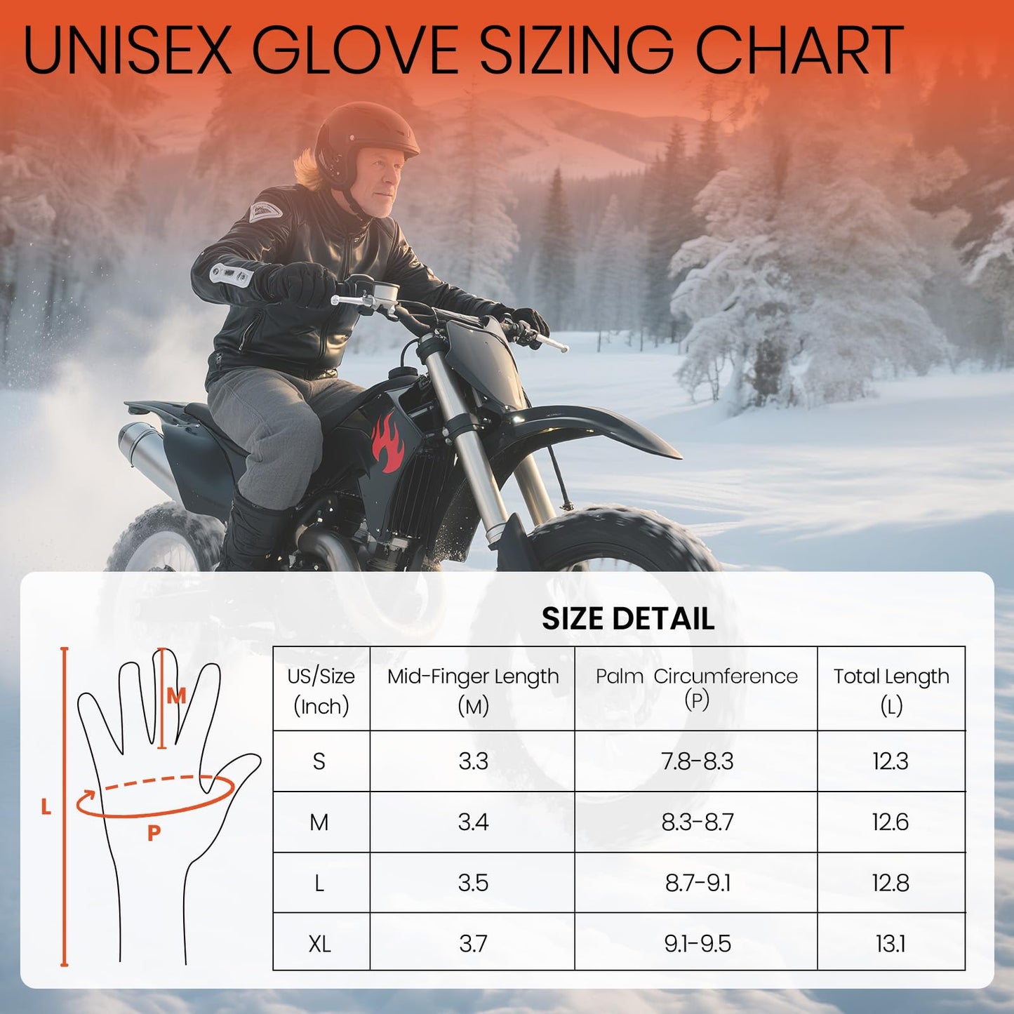 SURGOAL Heated Gloves Men, 8-Hour Runtime & 7.4V Rechargeable Battery Hand Warmer Gloves Women, Waterproof & Touchscreen Electric Gloves for Winter, Hunting, Motorcycle, Skiing, Work (PU-Black, S)