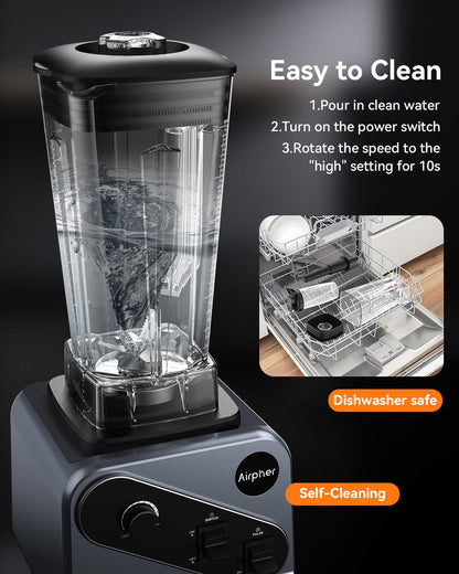 Blenders for Smoothies, 2000W Professional Blender, 68oz Large Capacity with 27oz To-Go cup, Kitchen Blender with 35000RPM to Make Soups, Jams, Fruit, Dishwasher Safe, BPA-Free, Valentine's Day Gift