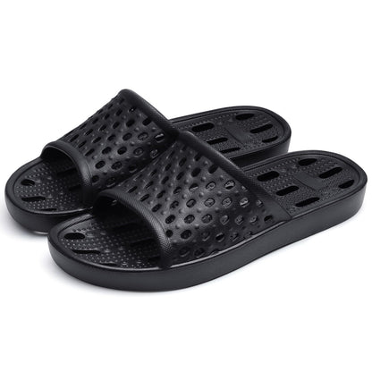 Litfun Shower Shoes for Women Non-Slip Quick Dry Shower Slippers Lightweight Pool Sandals with Drain Holes for College Dorm, Beach, Bathroom & Gym, Black 38