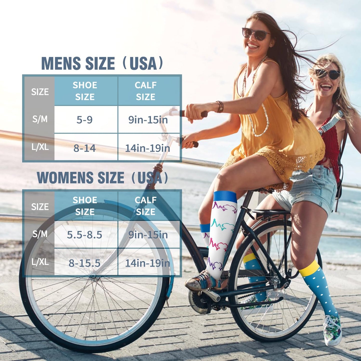 Bluemaple 6 Pack Copper Compression Socks for Women Circulation-Best Support for Medical, Running, Nursing, Athletic