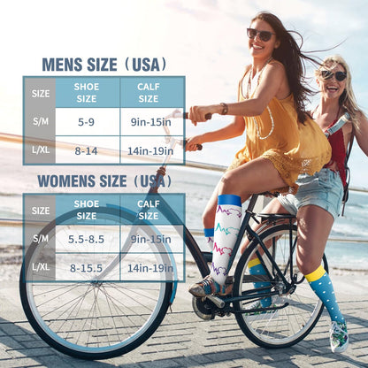 Bluemaple 6 Pack Copper Compression Socks for Women Circulation-Best Support for Medical, Running, Nursing, Athletic