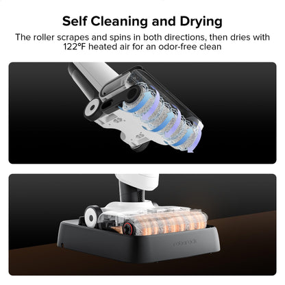 Roborock Flexi Lite Wet Dry Vacuum Cleaner Cordless, Lightweight Vacuum Mop with 17000 Pa Suction, 180° FlatReach Design, Self-Cleaning and Hot Air Dry Floor Cleaner for Mopping Hard Floors