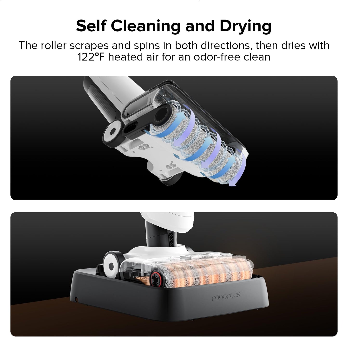 Roborock Flexi Lite Wet Dry Vacuum Cleaner Cordless, Lightweight Vacuum Mop with 17000 Pa Suction, 180° FlatReach Design, Self-Cleaning and Hot Air Dry Floor Cleaner for Mopping Hard Floors