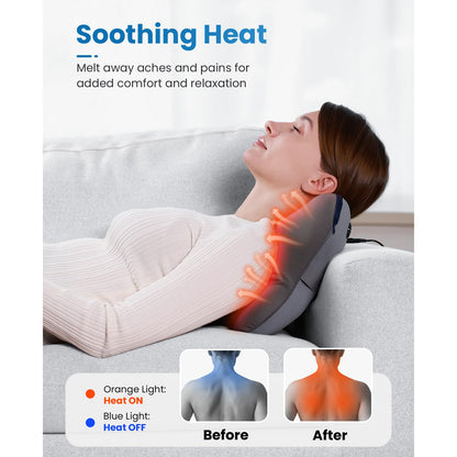BOB AND BRAD Back Massager with Heat and Remote, EZBack Plus Corded Neck Massager for Pain Relief Deep Tissue, Shiatsu Massage Pillow with 3 Level for Full Body, FSA Eligible Ideal Gifts for Women