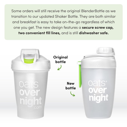 Oats Overnight Party Variety Pack - High Protein, High Fiber Breakfast Protein Shake - Gluten Free Oatmeal, Non GMO Oatmeal - Cookies & Cream, Coconut Cream Pie & More Flavors (8 Pack + Shaker Bottle)