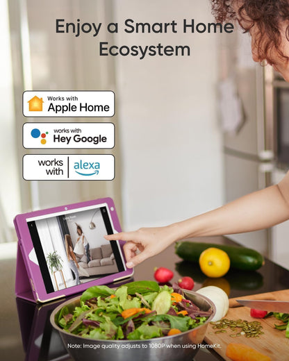 eufy Indoor Cam E30 2-Cam Kit, Latest Generation, 4K UHD Security Camera, Pet/Dog/Baby Camera with Phone app, Color Night Vision, Human/Pet Auto Tracking, 360 Pan-Tilt, Works with Homekit,White