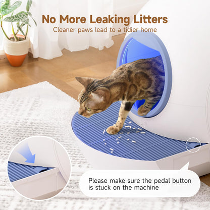 Self-Cleaning Litter Box, SMARTELF Automatic Cat Litter Box Extra Large Litter Box for Multiple Cats, Odor Removal Anti Pinch Kitty Litter Box Blue