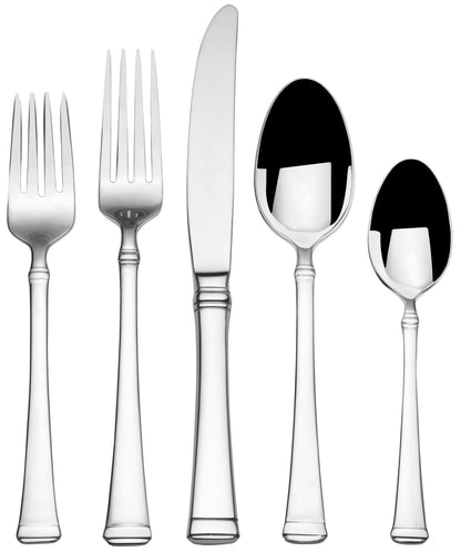 Mikasa Harmony 65-Piece 18/10 Stainless Steel Flatware Set, Service for 12, Polished Silverware with Serving Utensils, Dishwasher Safe