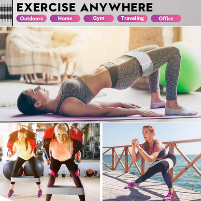 Renoj Resistance Bands, Exercise Workout Bands for Women and Men, 5 Set of Stretch Bands for Booty Legs, Pilates Flexbands