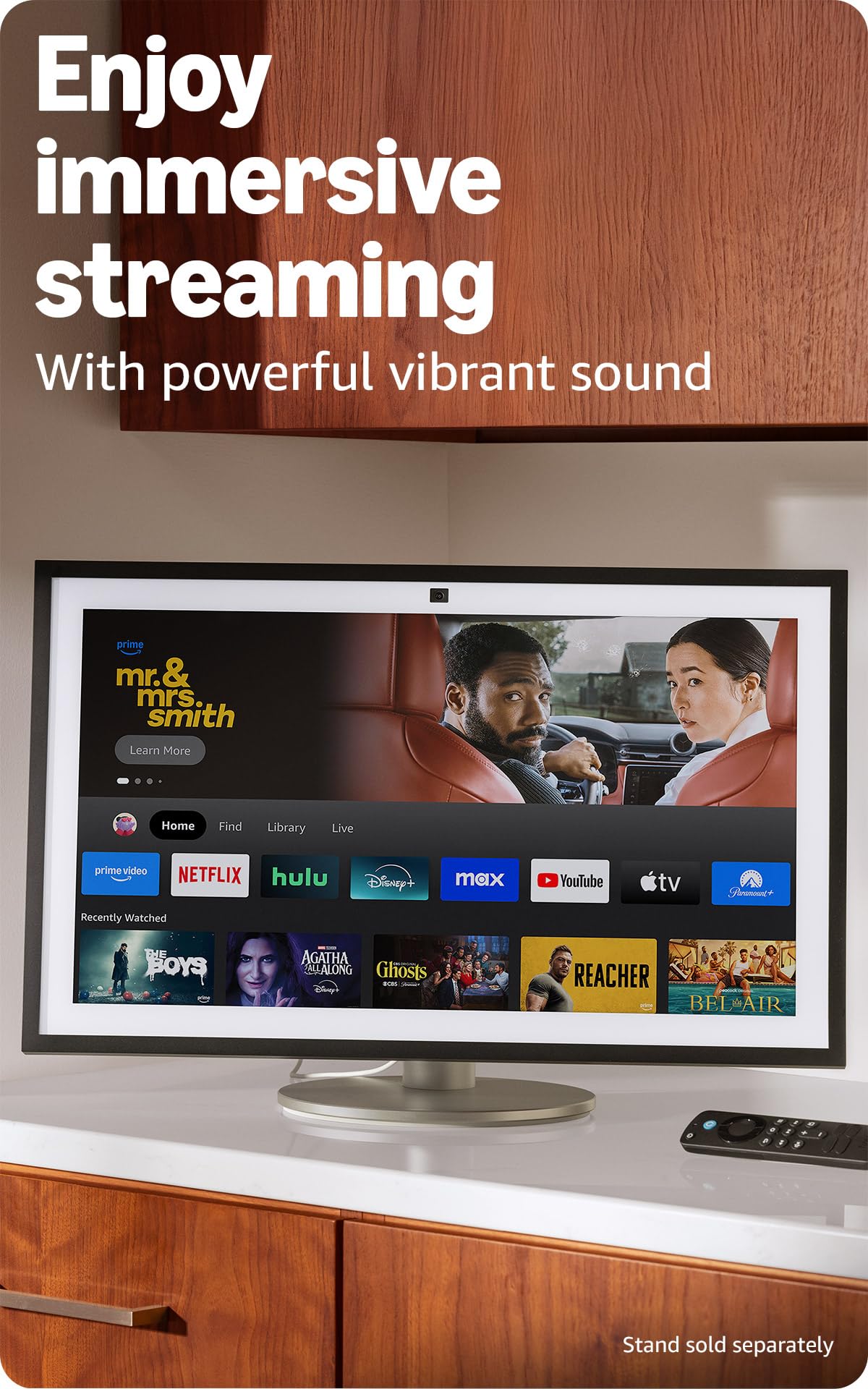 Amazon Echo Show 21 (newest model), Full HD 21" kitchen hub for home organization, with built-in Fire TV and Alexa+ Early Access