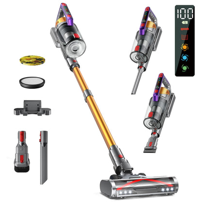 Cordless Vacuum Cleaner, 550W/45KPA Self-Standing Vacuum Cleaners for Home, Max 60Mins Anti-Tangle Stick Vacuum with Aromatherapy, Dual-Handheld Lightweight Vacuum for Pet Hair, Hardwood, Carpets