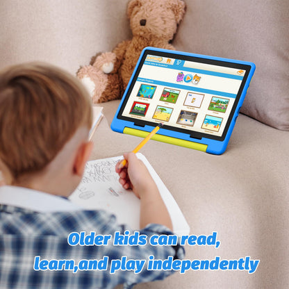 URAO Kids Tablet, Android 14 Tablet for Kids 10 inch Octa-Core with Case, 64GB 1TB TF Card Expandable for Toddler Children, Parental Control, Dual Camera, WiFi,Gift