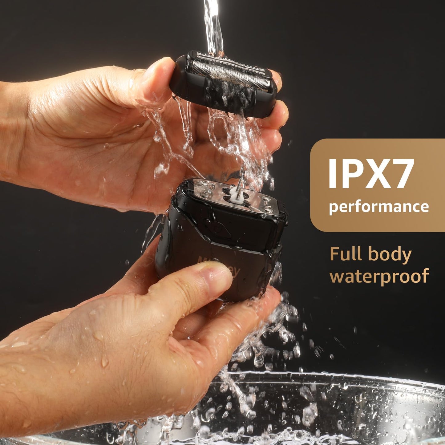 Electric Foil Shavers for Men, Mini Electric Razor, Compact Face Shaver, IPX7 Waterproof Wet Dry Cordless Razor, LED Display, USB-C Fast Rechargeable