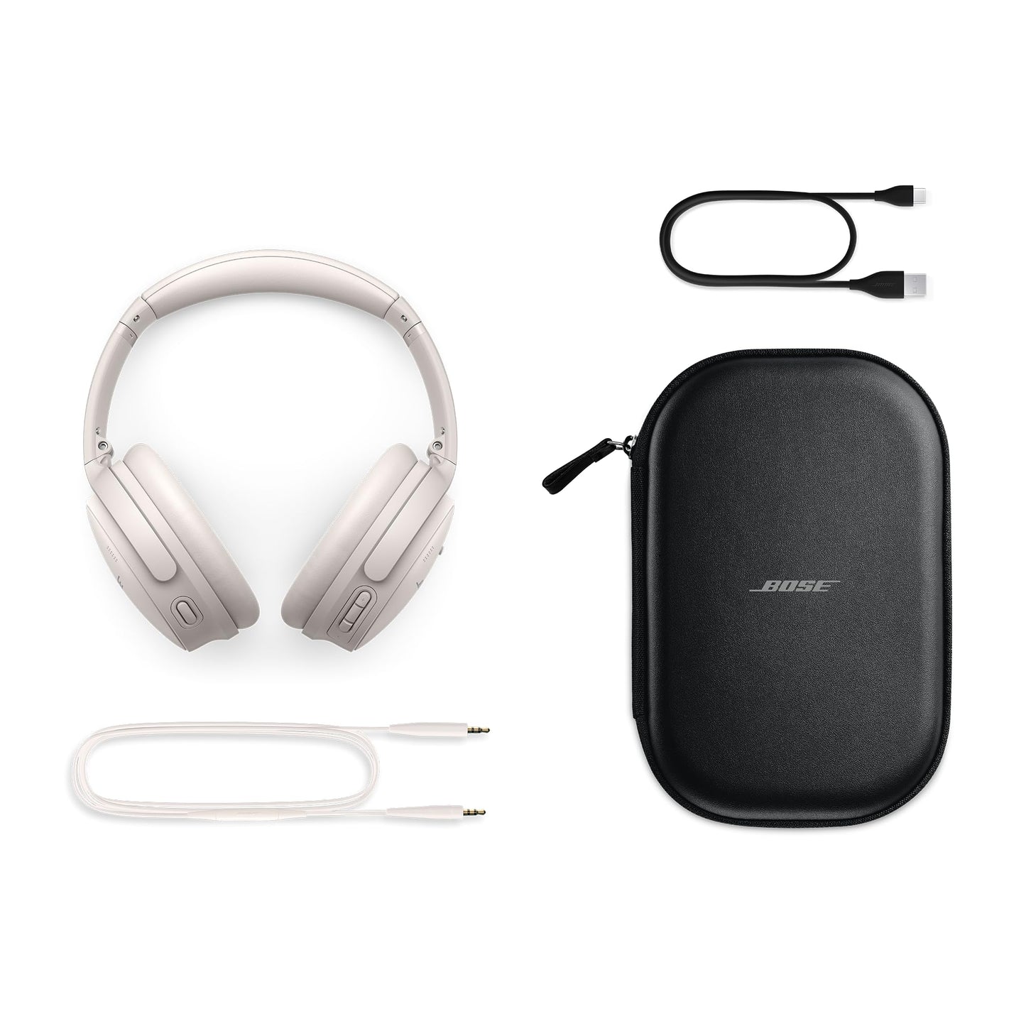 Bose QuietComfort Wireless Noise Cancelling Headphones, Bluetooth Over Ear Headphones with Up To 24 Hours of Battery Life, White Smoke