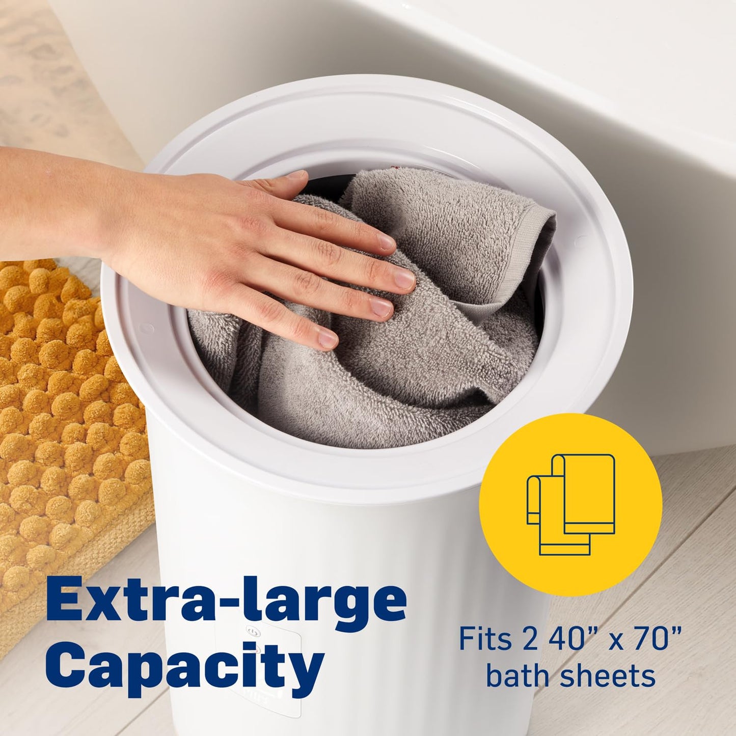 Live Fine Towel Warmer | Bucket Style Luxury Heater with LED Display, Adjustable Timer, Auto Shut-Off | Fits 40” x 70” Oversized Towel