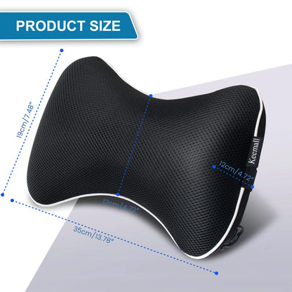Keemall Inflatable Car Neck Pillow - 2 Pack Soft Headrest Car Pillow for Driving Seat with Adjustable Strap, Comfortable Ergonomic Design Neck Support and Breathable Washable Cover