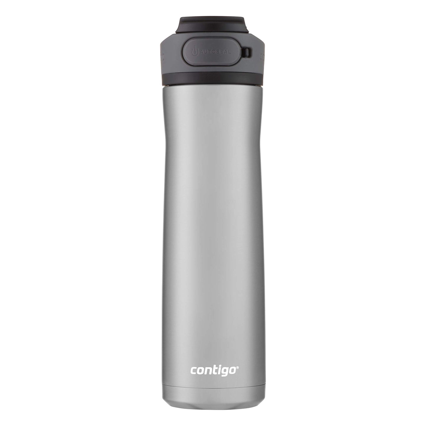 Contigo Cortland Chill 2.0 Vacuum-Insulated Stainless Steel Water Bottle Spill-Proof Sip Technology Interchangeable Lid 24oz Steel/Licorice Perfect for Fitness Travel Everyday Use