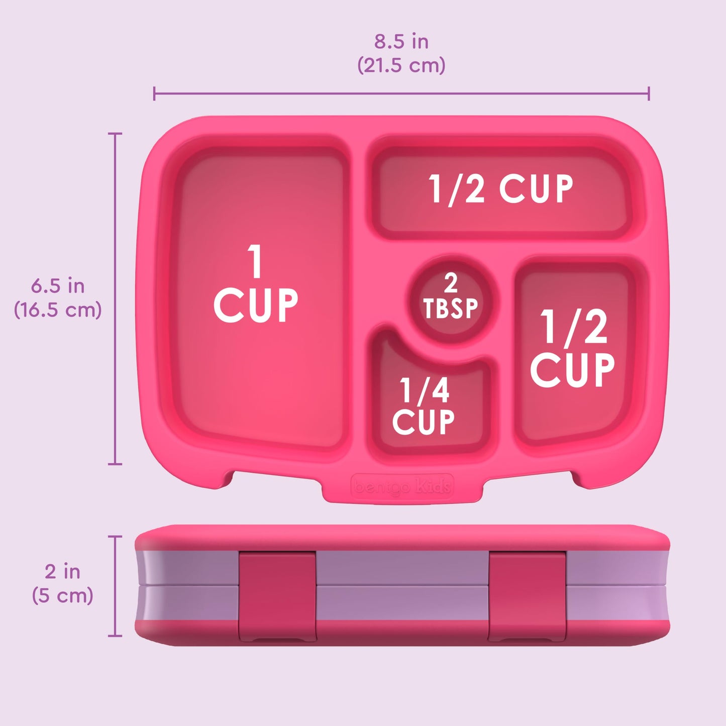 Bentgo® Kids Prints Leak-Proof, 5-Compartment Bento-Style Kids Lunch Box - Ideal Portion Sizes for Ages 3-7, Durable, Drop-Proof, Dishwasher Safe, & Made with BPA-Free Materials (Fairies)