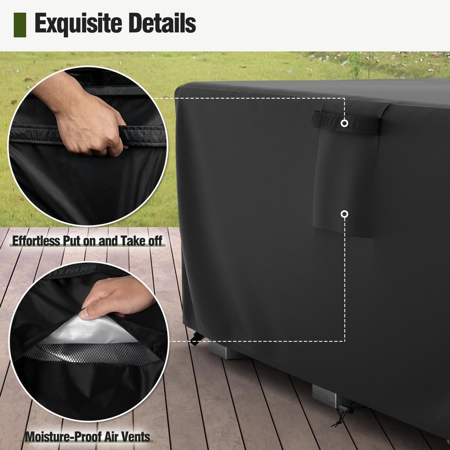 MR.COVER Patio Furniture Cover Waterproof, Outside Table and Chair Set Cover, Garden Windproof Heavy Duty Furniture Protection for Outdoor Sectional Sofa Chair Set Size 88L x 62W x 28H inch