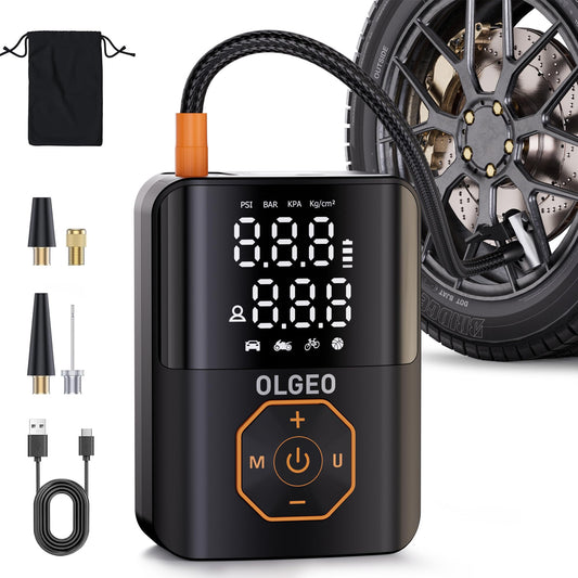 Tire Inflator Portable Air Compressor, 160PSI Tire Inflator for Car, 4X Faster Air Pump for Car with Pressure Detection, Air Compressor for Car Suitable for Car Motor Bike Ball