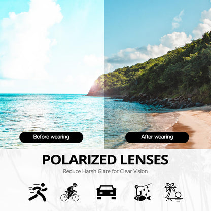 LVIOE Polarized Square Sunglasses for Women, Mirrored Trendy Oversized Shades with UV400 Protection Sun Glasses LS18512