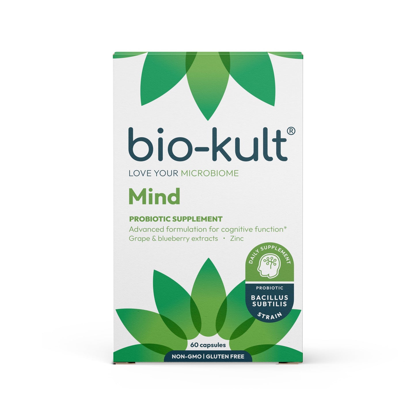 Bio-Kult Mind Probiotic Supplement for Cognitive Function with Added Grape and Blueberry Extracts and Zinc – 60 Capsules